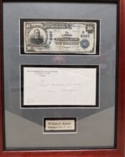 Framed bill of William E. Kaiser, Jr.