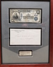 Framed bill of William E. Kaiser, Jr.